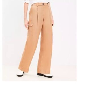 LOFT Camel Tall Drapey Cargo Pants